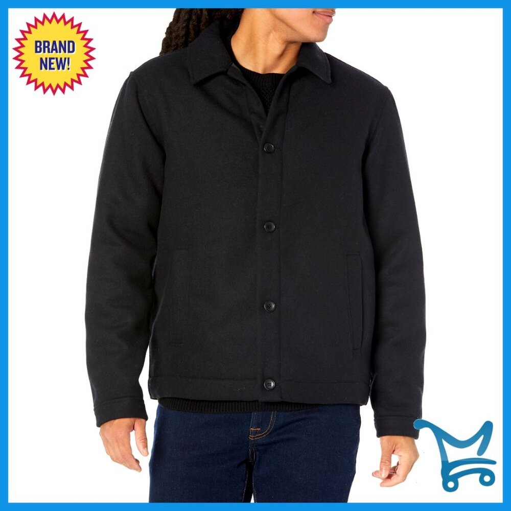 Men's Wool Blend Bomber Jacket Relaxed Fit Cold Weather Style